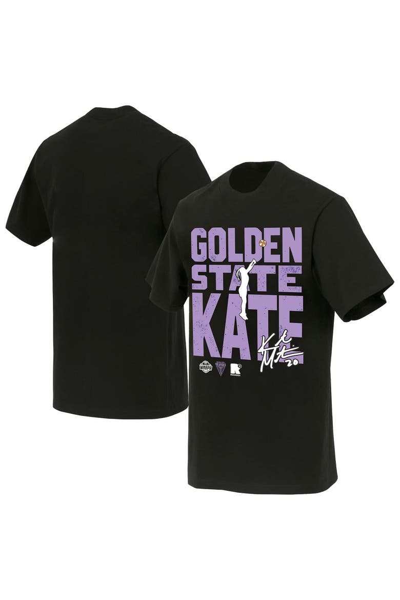 Unisex round21 Kate Martin Black Golden State Valkyries Jump Shot Player Signature T-Shirt, Main, color, Black