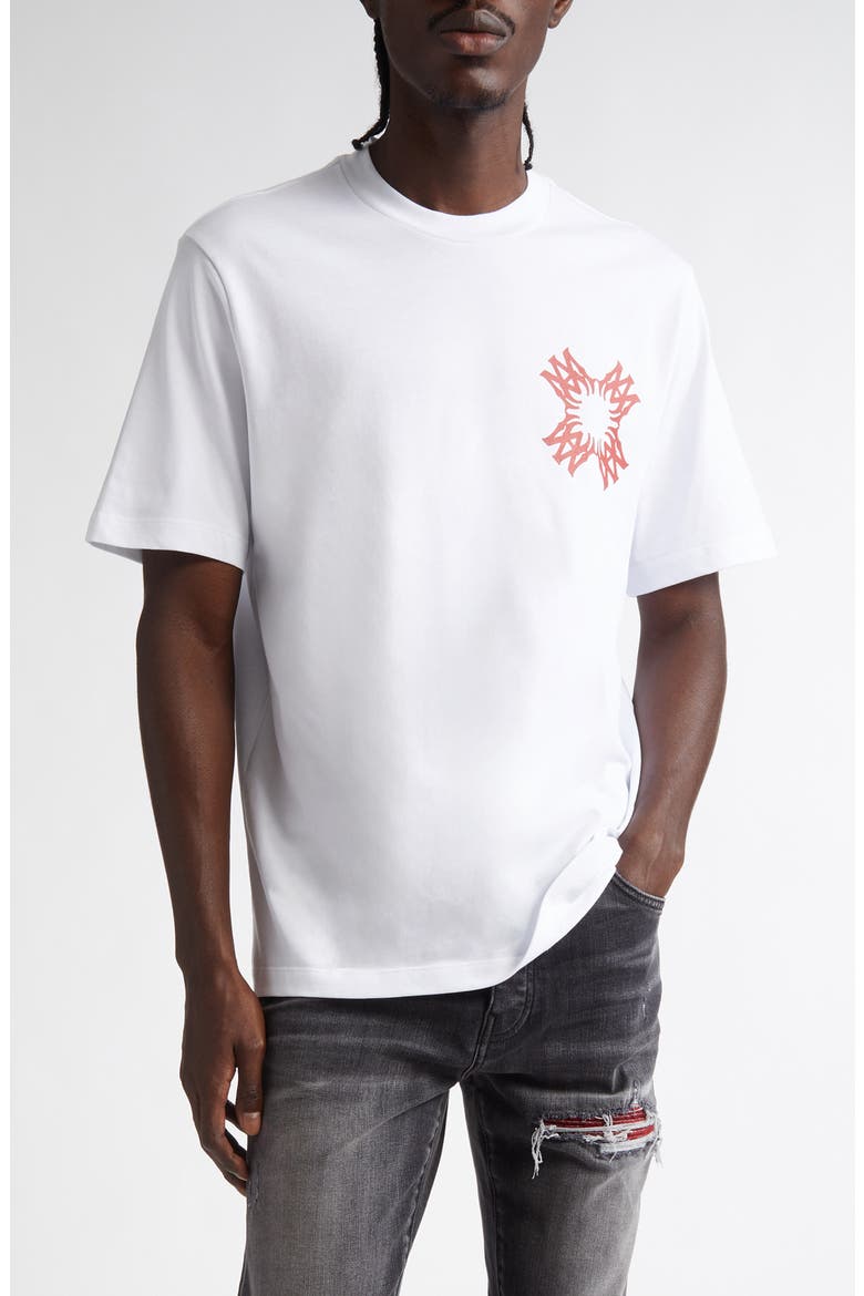 Quad Logo Cotton Graphic T-Shirt, Main, color, WHITE
