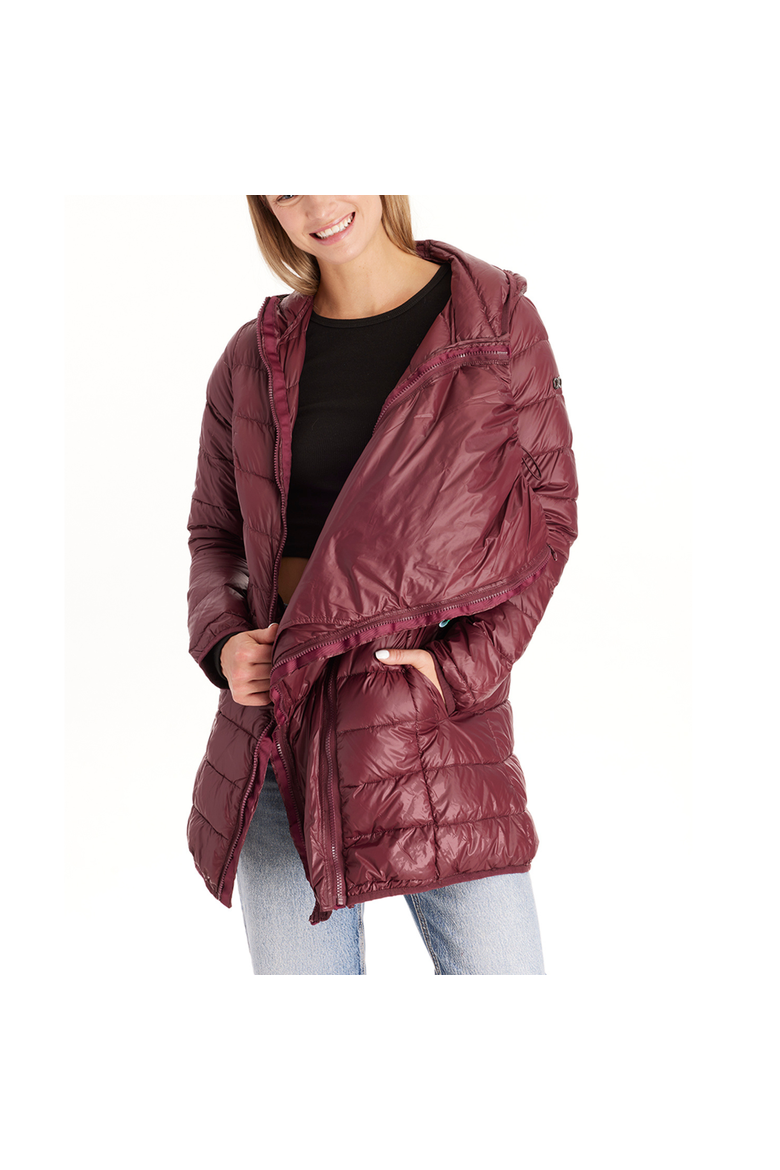 Ashley 3-in-1 Down Lightweight Maternity Jacket, Main, color, BURGUNDY