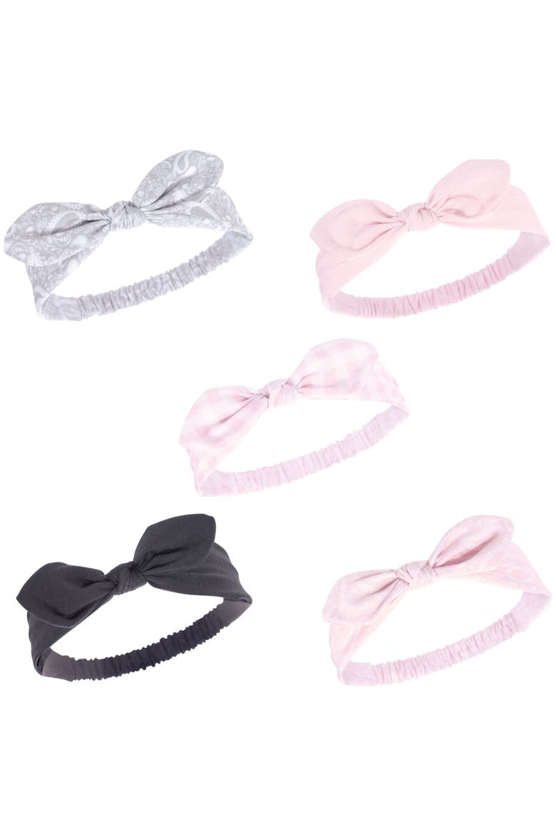 10Pk Knotted Jersey Headbands, Alternate, color, Flamingo Pink Bandana
