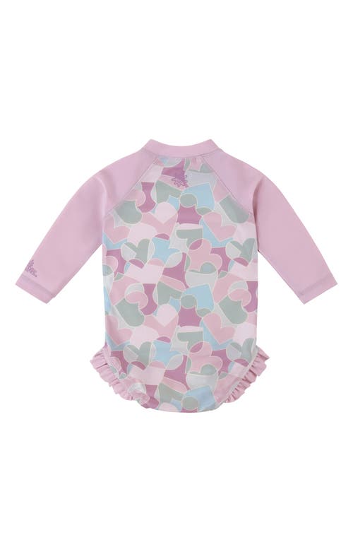 Uv Skinz Long Sleeve Ruffle Legged Swim Suit In Purple