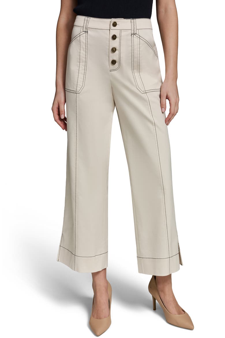 Straight Leg Crop Pants, Main, color, BISQUE MULTI