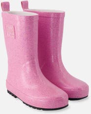 Deux par Deux Rain Boots in Glitter Natural Rubber