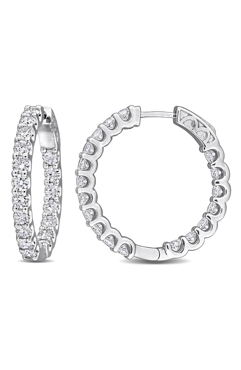 Julianna B. 3 5/8ct. t.w. Lab-Grown Diamond Hoop Earrings 14k, Main, color, White Gold