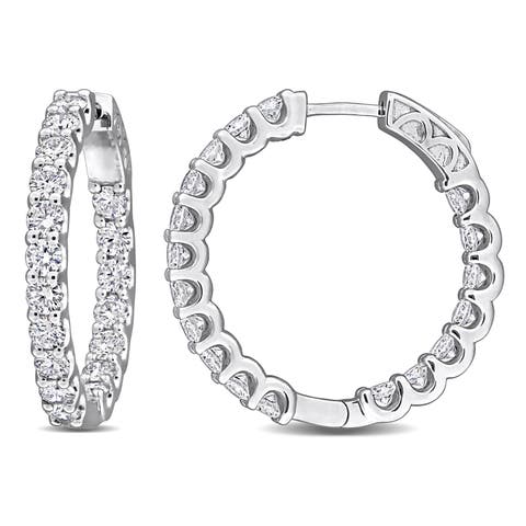 3 5/8ct. t.w. Lab-Grown Diamond Hoop Earrings 14k
