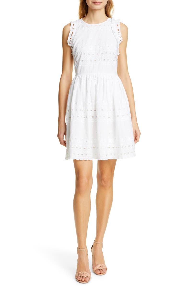Kate Spade New York eyelet fit & flare dress, Main, color, 