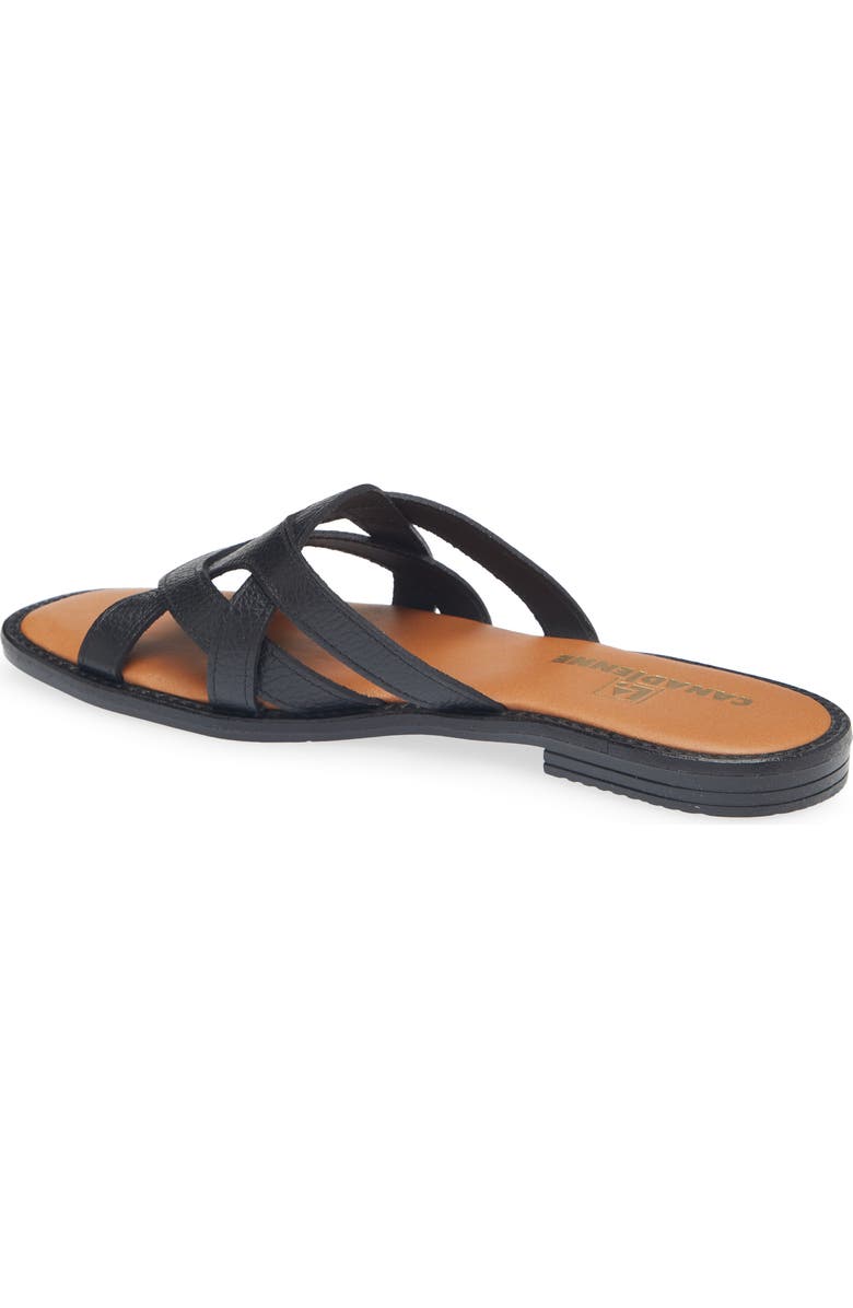 La Canadienne Francine Leather Slide Sandal, Alternate, color, Black