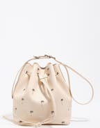 Bimba y Lola Large Palms Print Leather Carlino Bucket bag