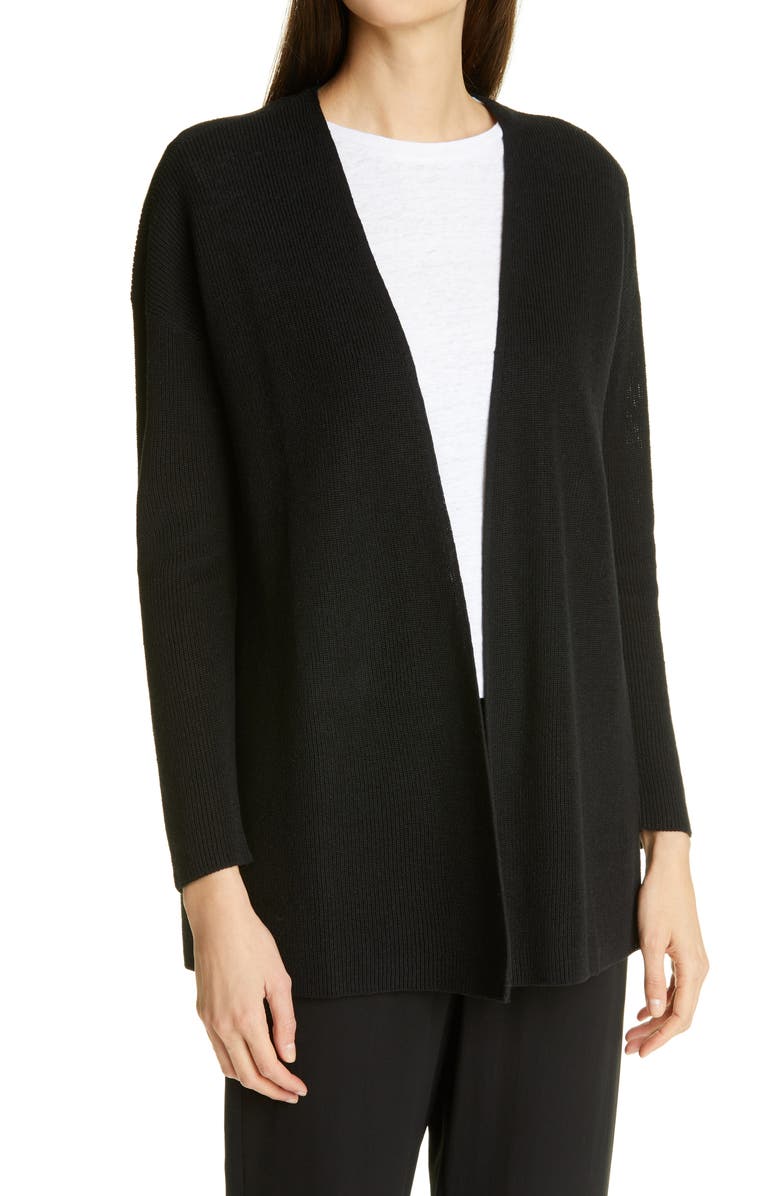Eileen Fisher Boxy Open Front Cardigan, Main, color, 