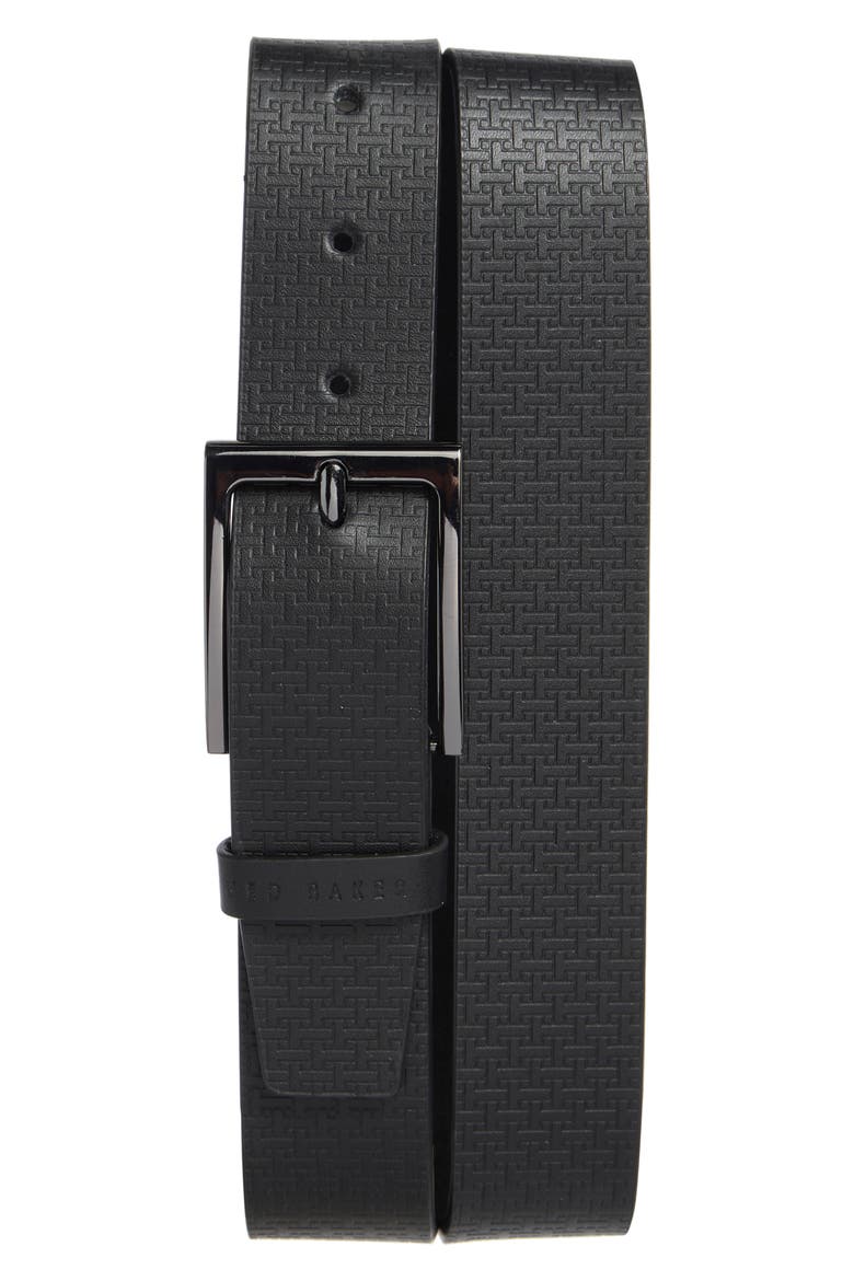 Leather Belt, Main, color, BLACK