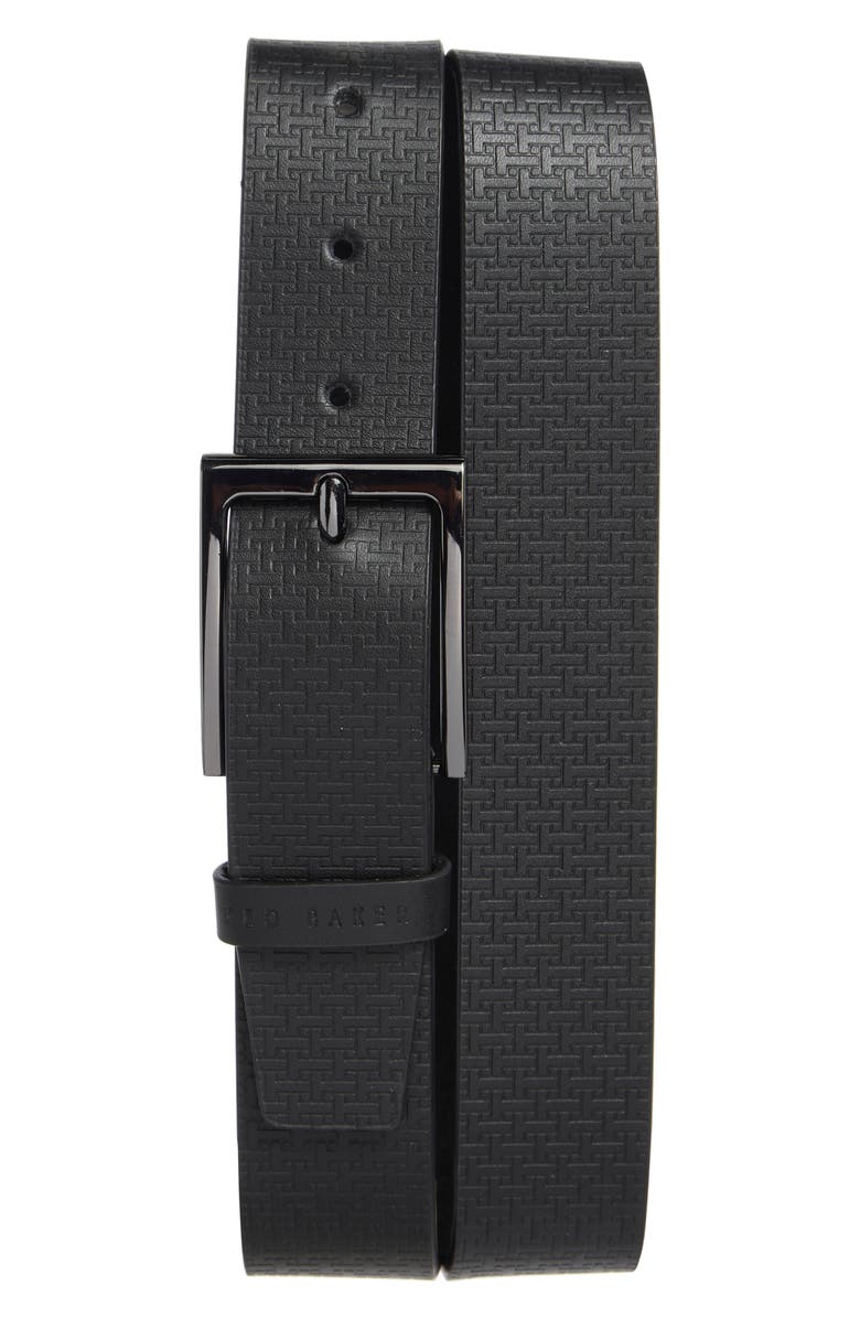 Ted Baker London Leather Belt, Main, color, Black