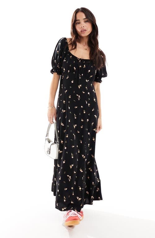 Miss Selfridge Floral Puff Sleeve Maxi Dress
