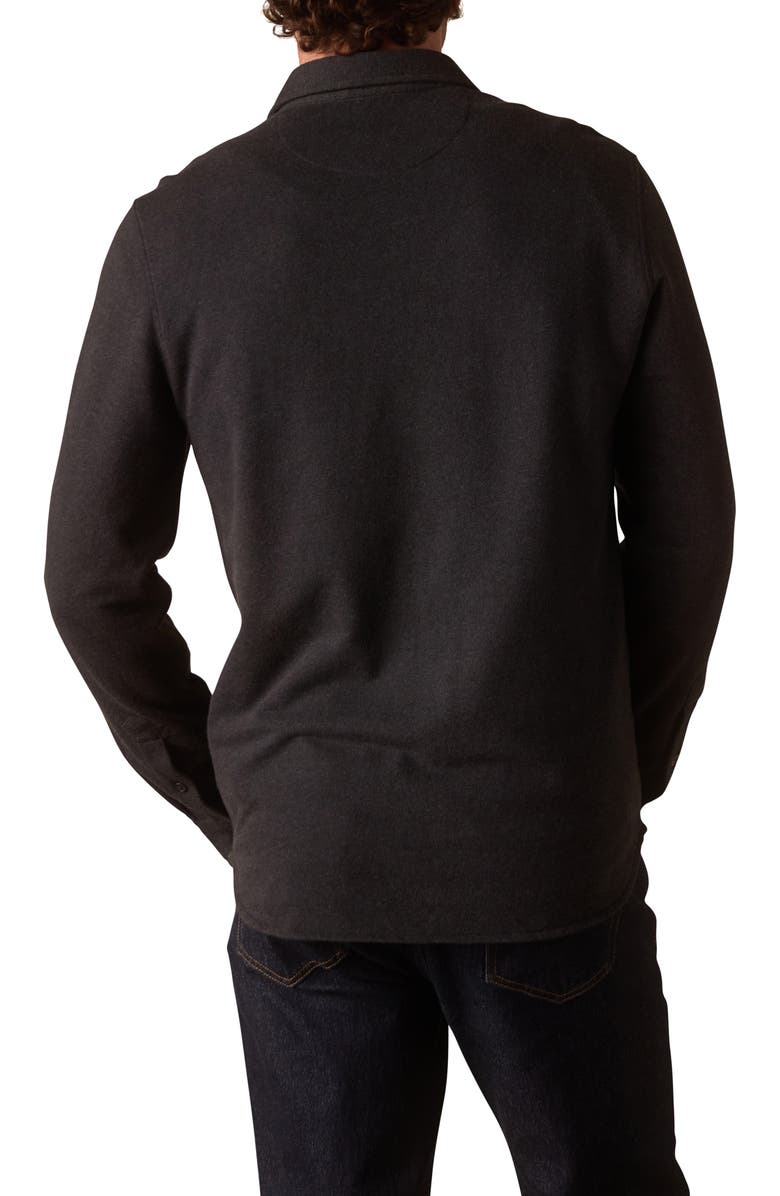 The Normal Brand Textured Knit Long Sleeve Button-Up Shirt, Alternate, color, Phantom