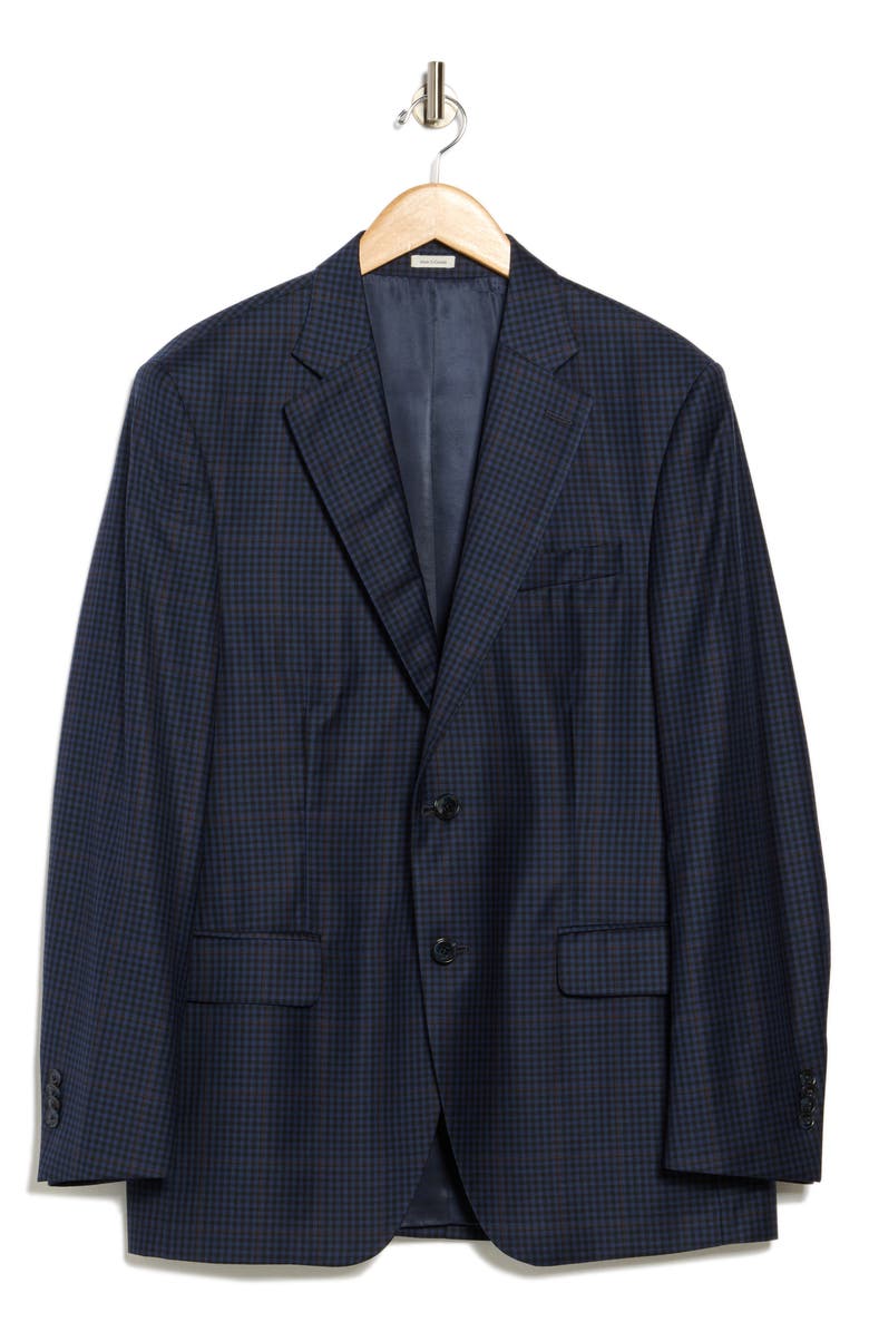 Peter Millar Plaid Wool Sport Coat, Alternate, color, Navy