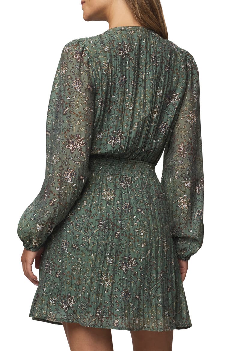 Versailles Floral Print Smocked Long Sleeve Dress, Alternate, color, VINE FLORAL PRINT