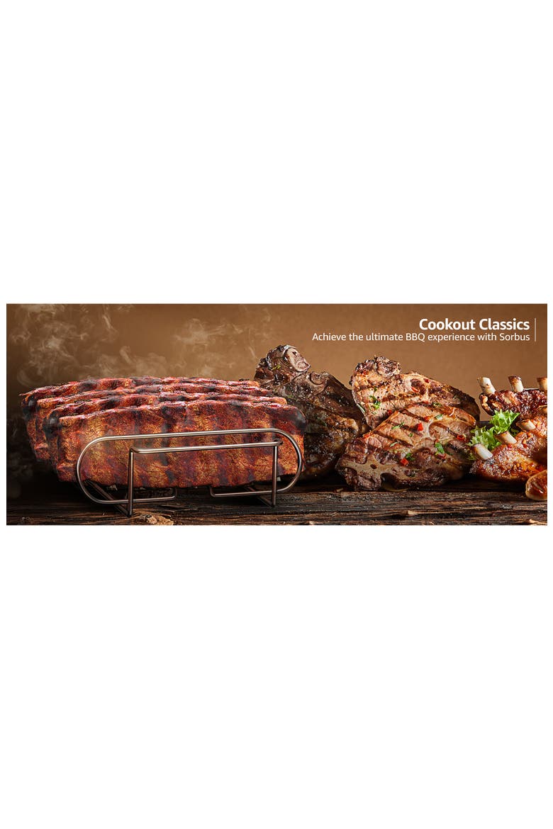 Nonstick Rib Rack, Alternate, color, SILVER