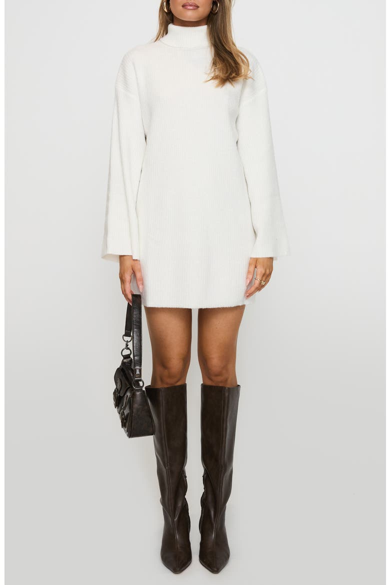 Sonelle Long Sleeve Sweater Minidress, Main, color, WHITE