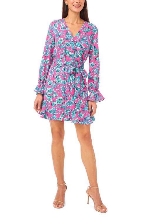 Floral Long Sleeve Shirtdress