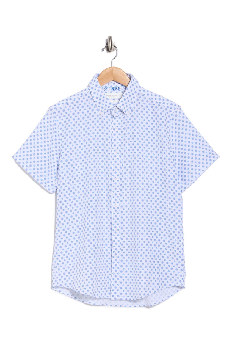 Floral Geo Button-Down Shirt, Alternate, color, BLUE