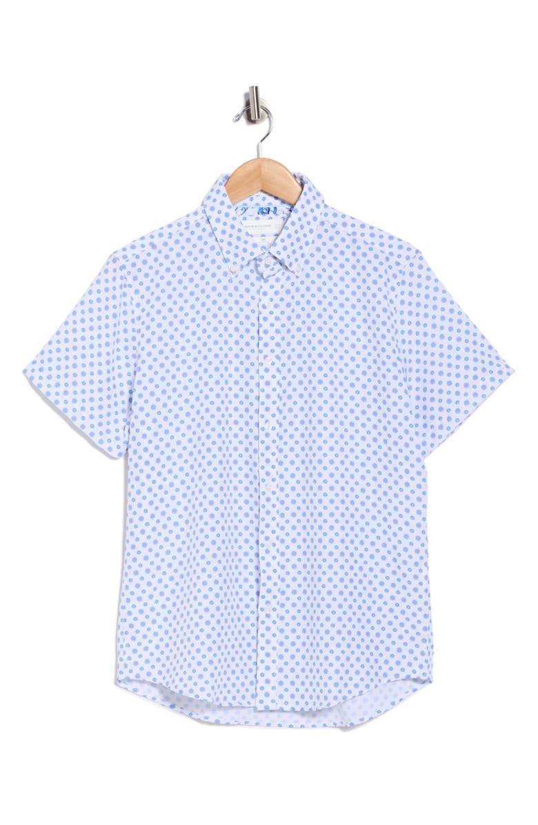 DENIM AND FLOWER Floral Geo Button-Down Shirt, Alternate, color, Blue