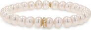 Sheryl Lowe 14K Pearl 8MM Bead Bracelet With Diamond Rondelle