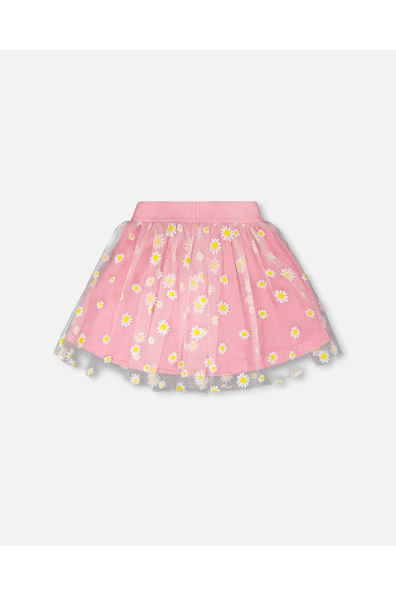 Mesh and Crinkle Jersey Flared Skirt, Alternate, color, Pink