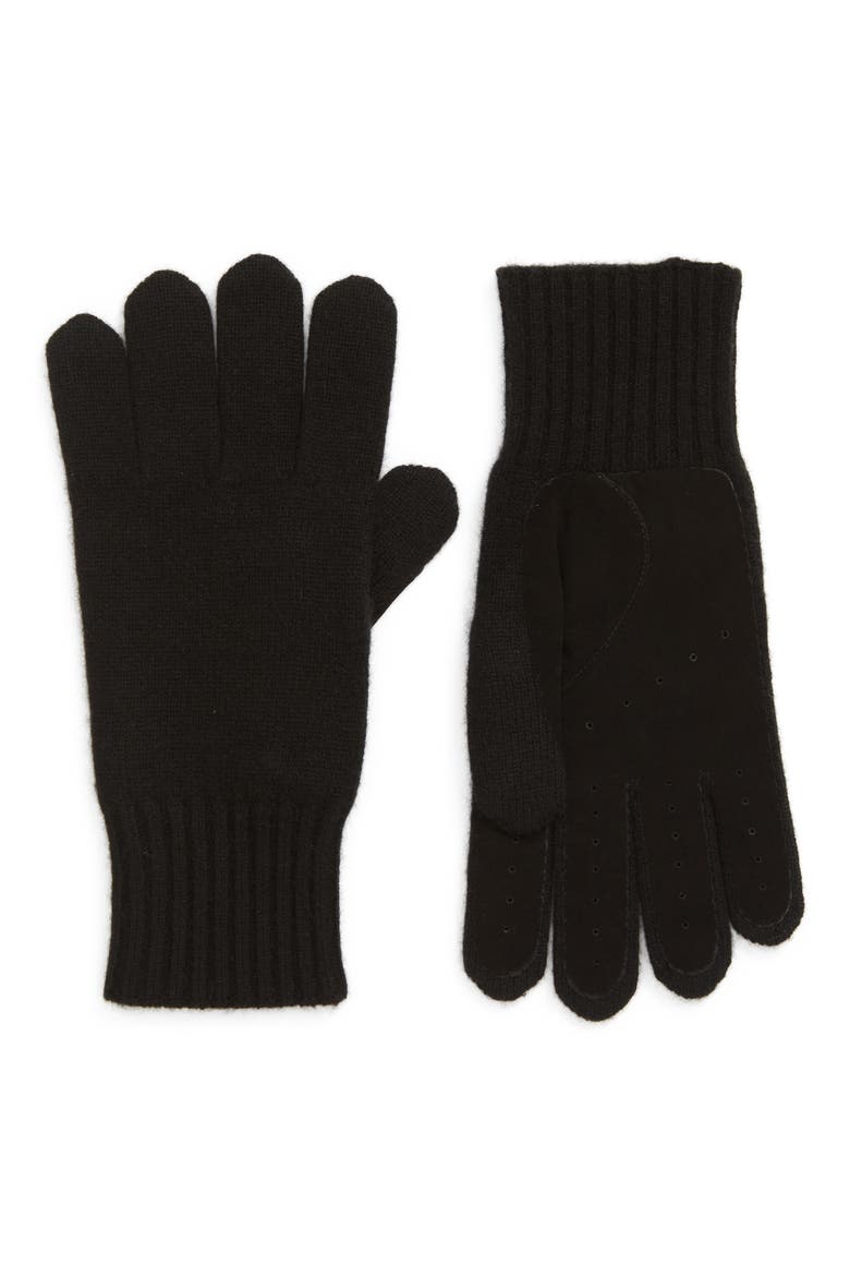 Boiled Cashmere Gloves, Main, color, BLACK