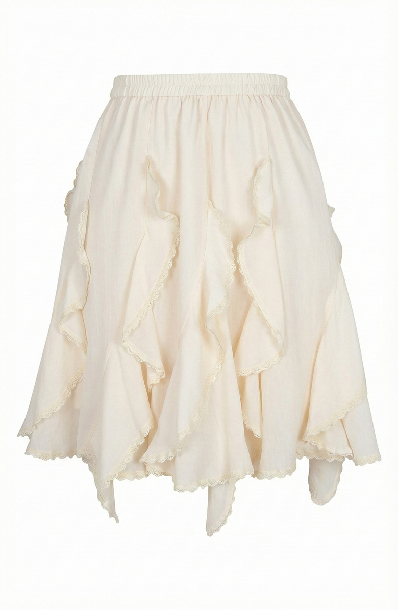 Modenaire Tiered Ruffle Mini Skirt, Alternate, color, Off-White