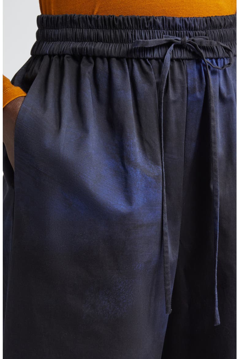 Brushed Canvas Wide Leg Crop Pants, Alternate, color, NAVY / NAVY