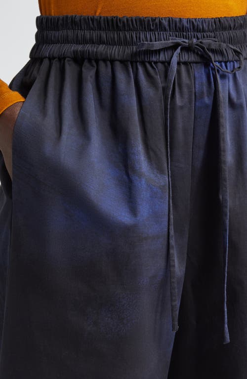 Jason Wu Collection Printed Drawstring Canvas Pants In Blue