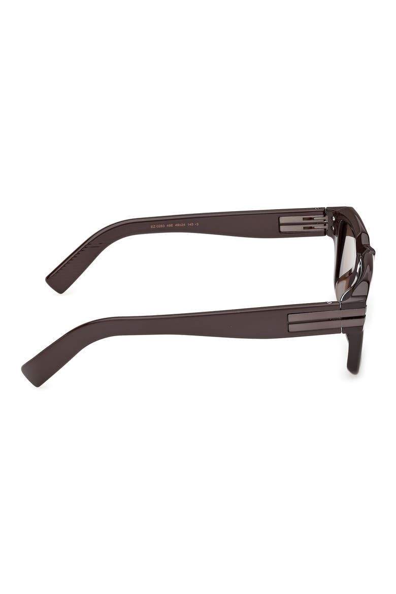 48mm Square Sunglasses, Alternate, color, BROWN/ GUNMETAL TRIM/ ROVIEX