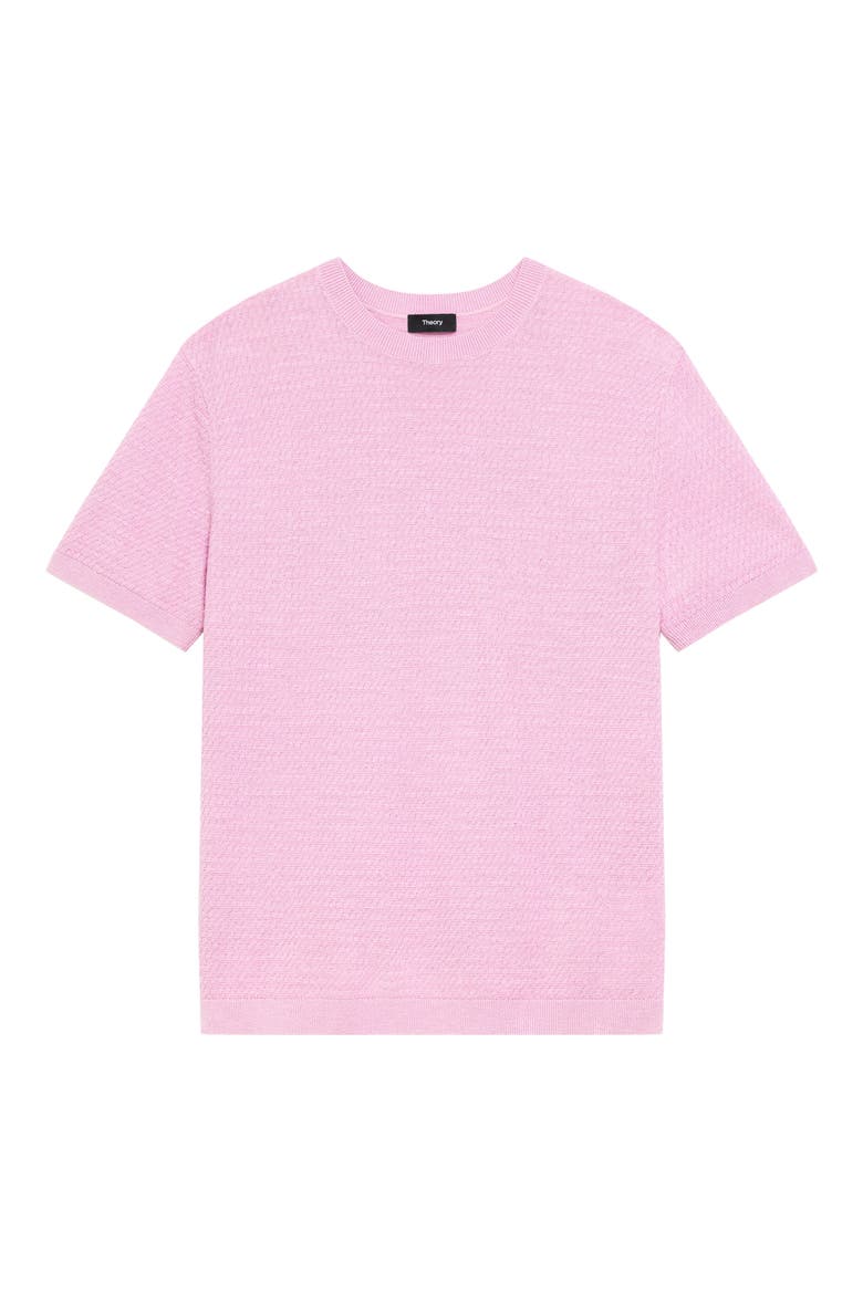 Kolben Short Sleeve Linen & Cotton Blend Crewneck Sweater, Alternate, color, PALE MAUVE - TV6
