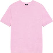 Theory Kolben Short Sleeve Linen & Cotton Blend Crewneck Sweater