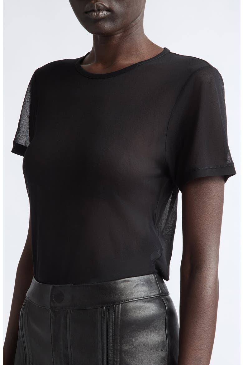 Crepe Jersey T-Shirt, Alternate, color, BLACK