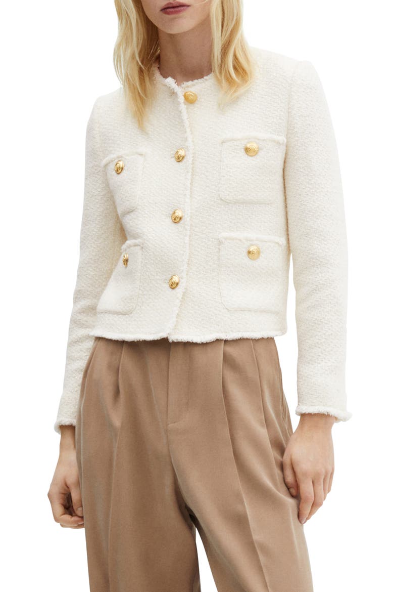 Pocket Tweed Jacket, Main, color, ECRU