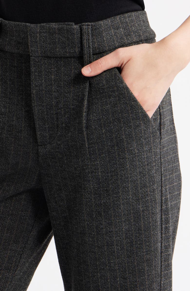 Wit & Wisdom Skyrise Pleated Herringbone Twill Straight Leg Ankle Trousers, Alternate, color, Charcoal Wheat Multi