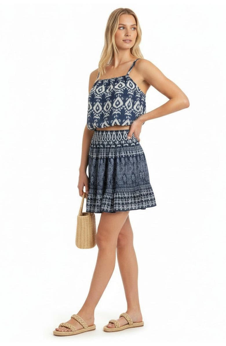 Change of Scenery Devon Tiered Mini Skirt, Alternate, color, Tivara Ikat