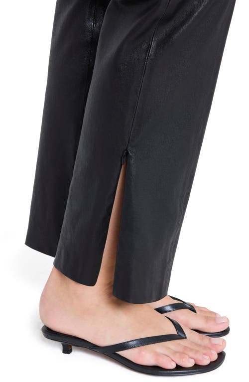 Twp Logan Tapered Ankle Straight Leg Leather Pants In Black