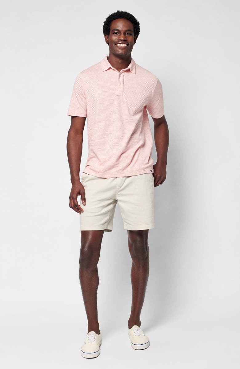 Faherty Cloud Stripe Cotton & Modal Polo, Alternate, color, Rose Cream Stripe