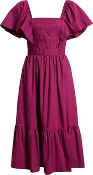 Eliza J Flutter Sleeve Midi Dress