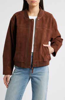 Treasure & Bond Suede Bomber Jacket