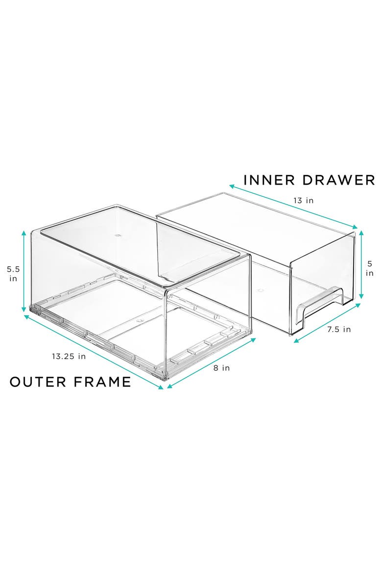 Set of 6 Large Fridge Storage Drawers, Alternate, color, NO COLOR