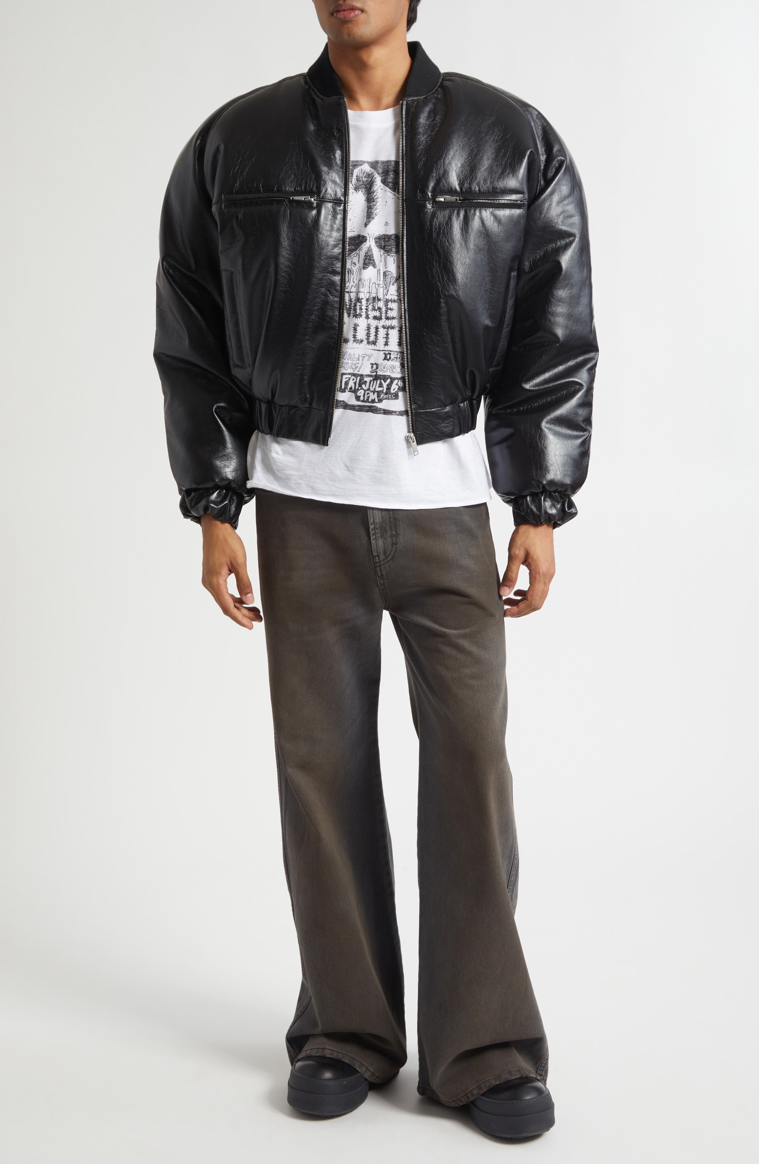 Riot Faux Leather Bomber Jacket (Men) | Nordstrom