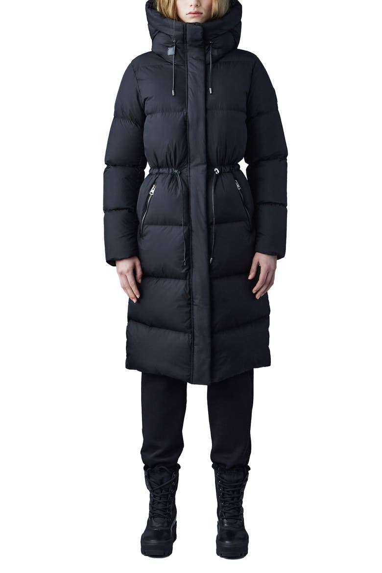 Ishani Down Quilted Puffer Coat, Main, color, BLACK