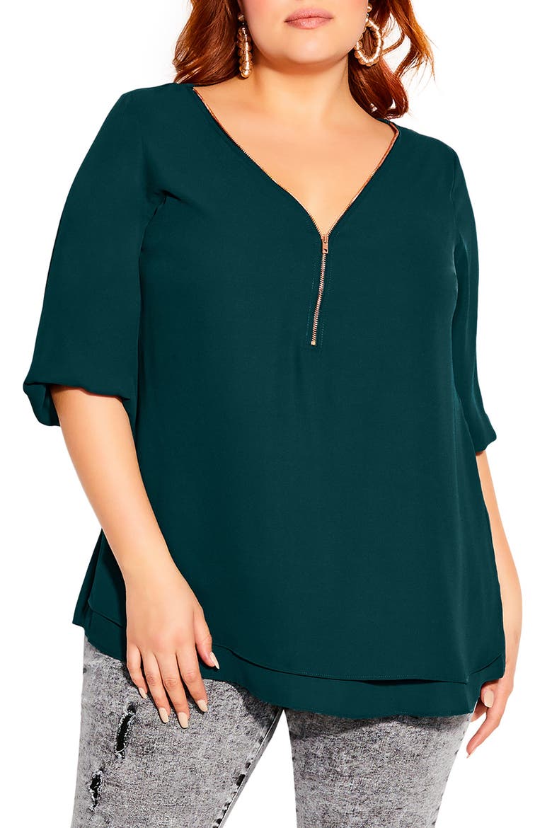 Zip Fling Top, Main, color, JADE