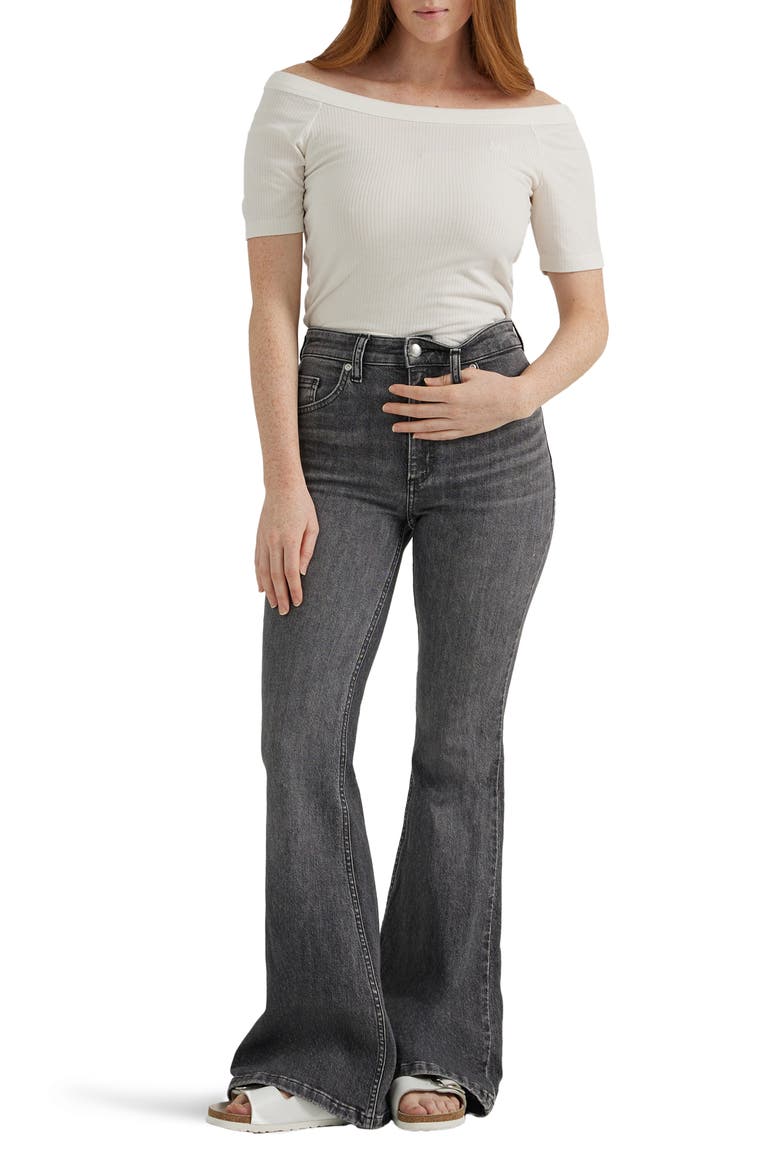 High Waist Flare Leg Jeans, Alternate, color, ONE DARK NIGHT