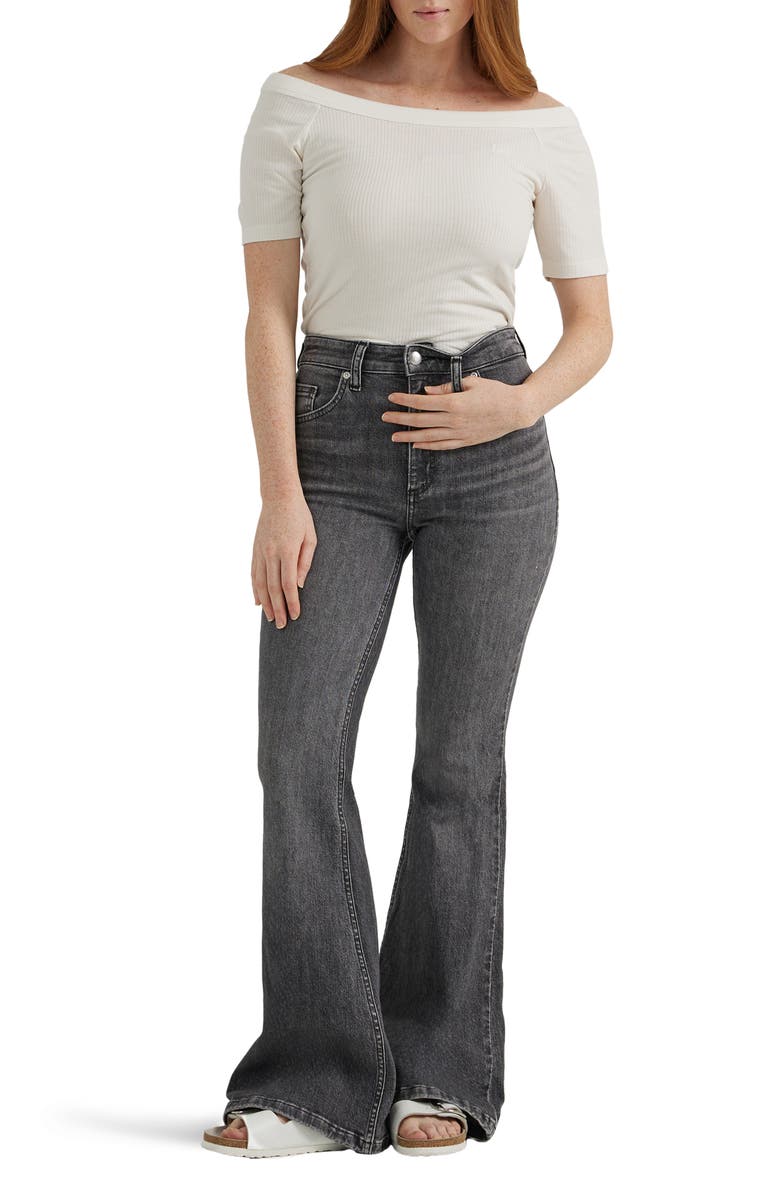 Lee High Waist Flare Leg Jeans, Alternate, color, One Dark Night