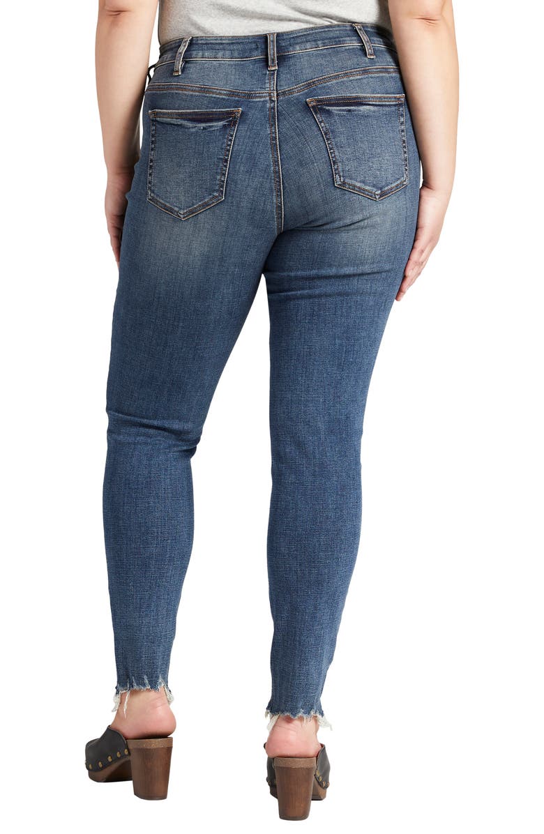 Silver Jeans Co. Suki Distressed Chew Hem Skinny Jeans, Alternate, color, 