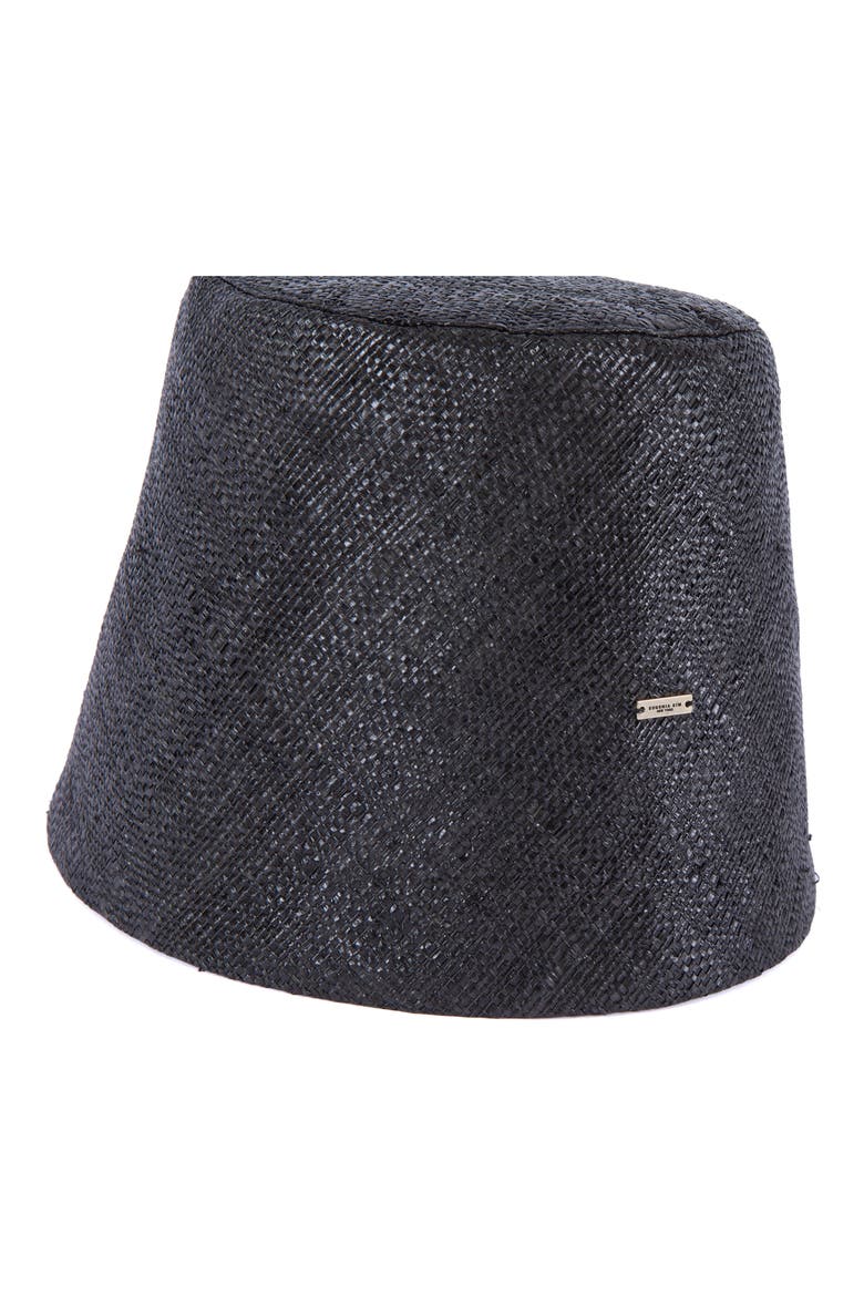 Ella Raffia Packable UPF 50+ Bucket Hat, Alternate, color, MIDNIGHT