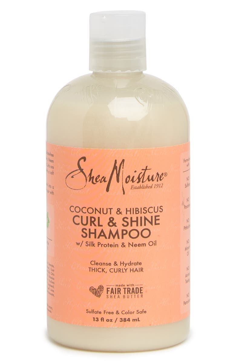 SHEA MOISTURE Coconut & Hibiscus Curl & Shine Shampoo, Main, color,